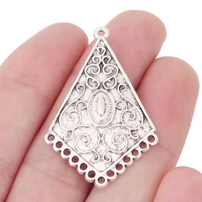 

10 x Tibetan Silver Geometric Square Earrings Connectors Charms Pendants for DIY Jewelry Making Accessories 44x28mm