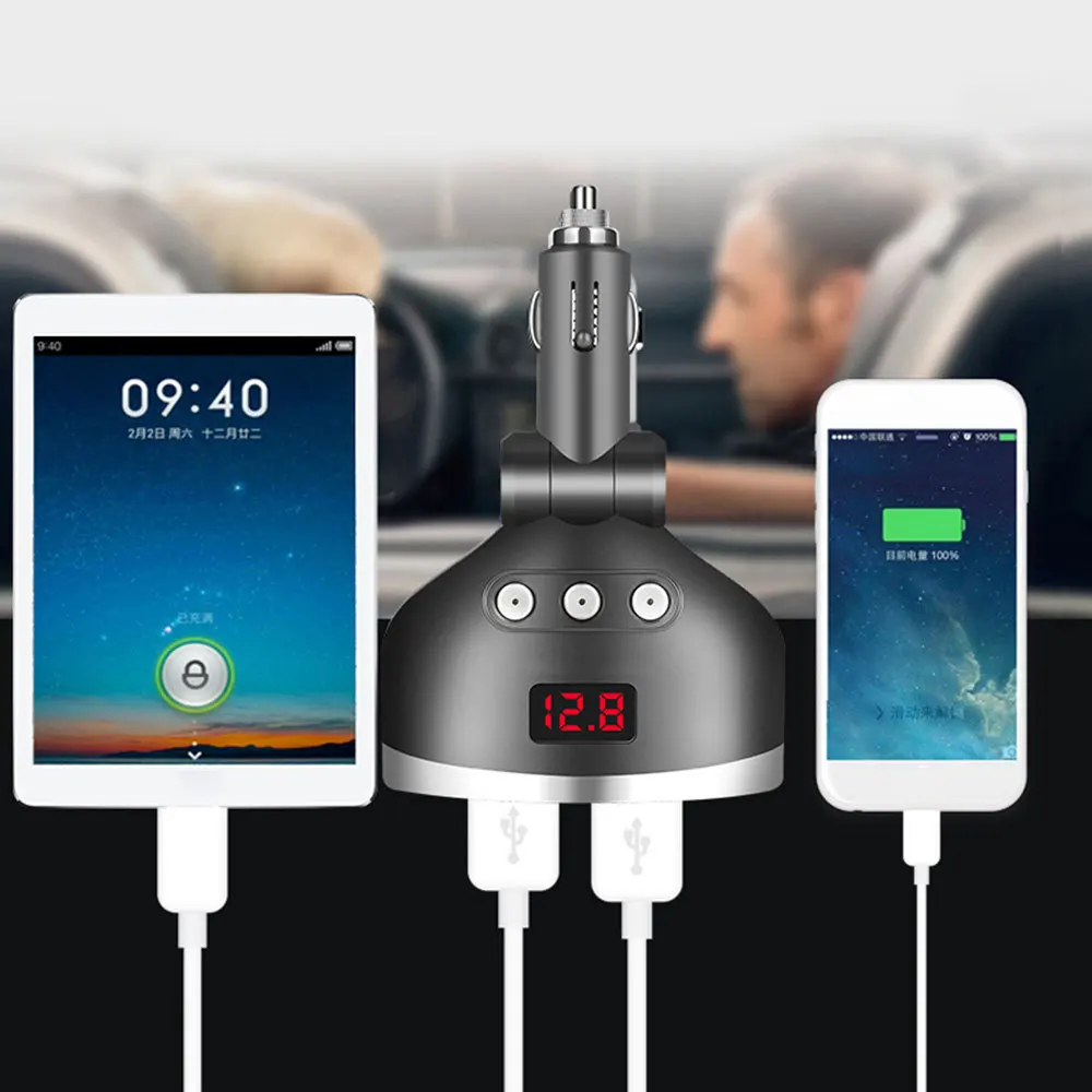 3 в 1 двойная USB автомобильная Зажигалка разветвитель розетка прикуривателя