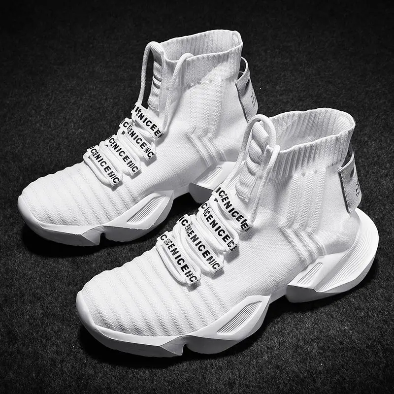 Кроссовки носки мужские спортивные высокие массивные на платформе для бега