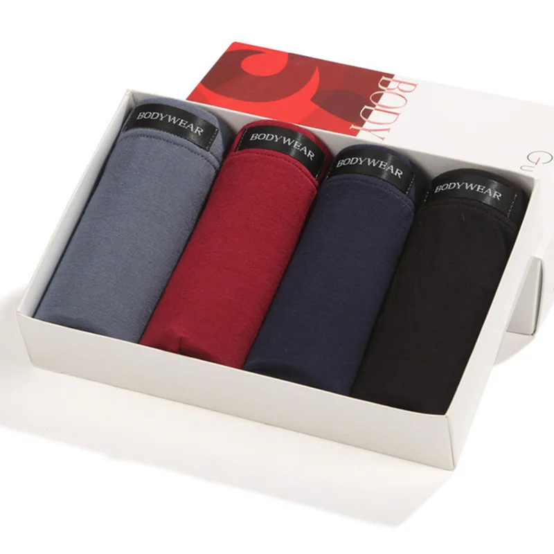 

4pcs / Mens Underwear Shorts Boxer Shorts Mens Sexy Underwear High Quality Men's Underwear Pure Cotton Breathable Boxer Shorts L