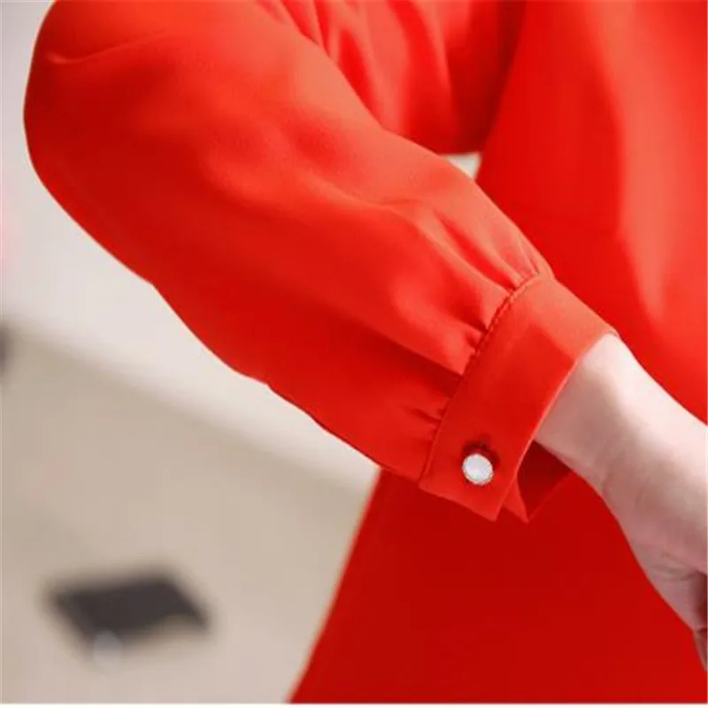 

Long Sleeve Women Chiffon Blouse Spring Short Women Shirt Plus Size 4xl 2020 New O-Neck Loose Tops Femme Casual Elegant M393