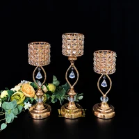 5 sets of golden electroplating crystal candle holder candle ins living room dining table porch decoration
