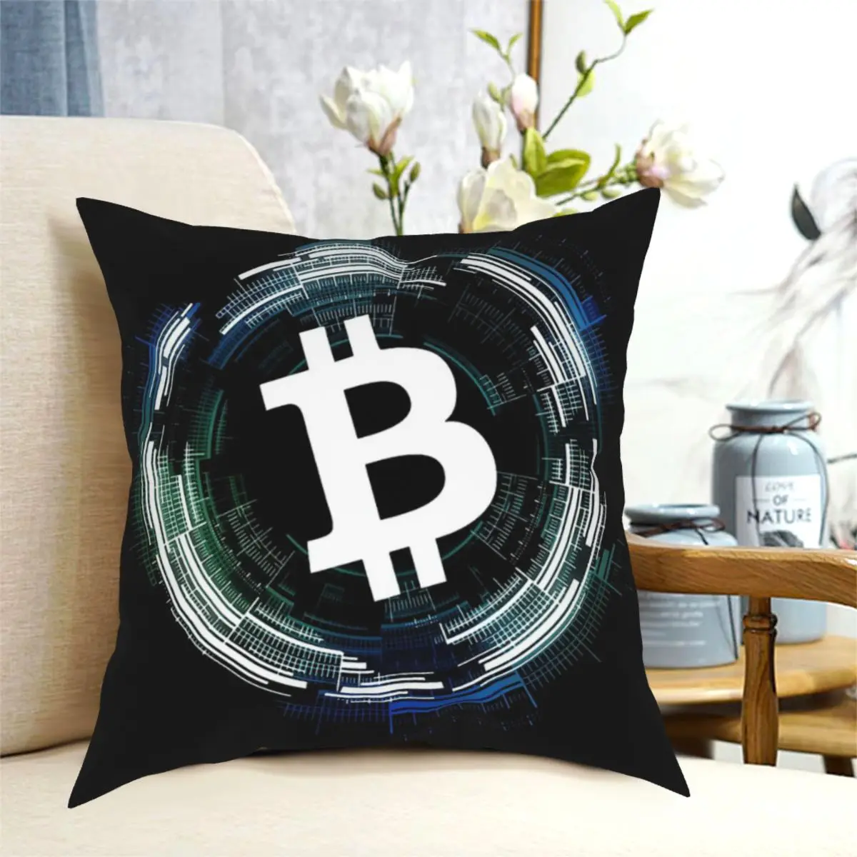 

Биткойн, криптовалюта будущего, наволочка, декоративная подушка для дома, сделай сам, напечатанная офисная декоративная деталь