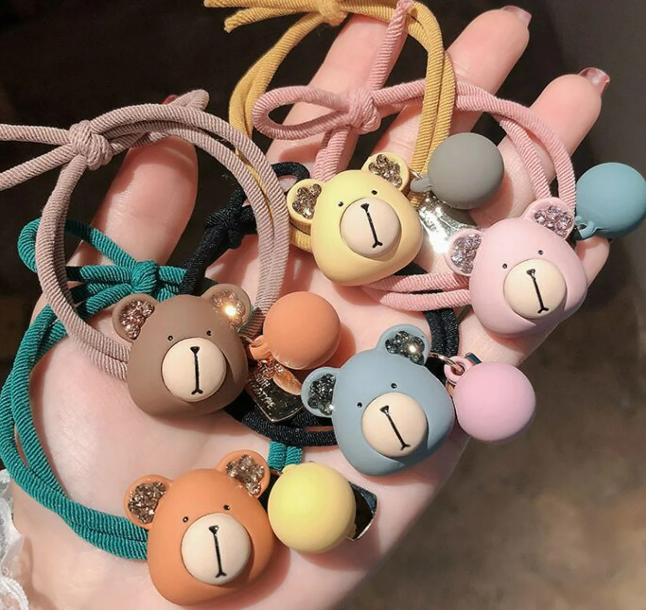 

New Cute Bear Hair Bands Elastic Hair Band Female Adult Ponytail Holder Headbands For Women Girls Hair Accessories