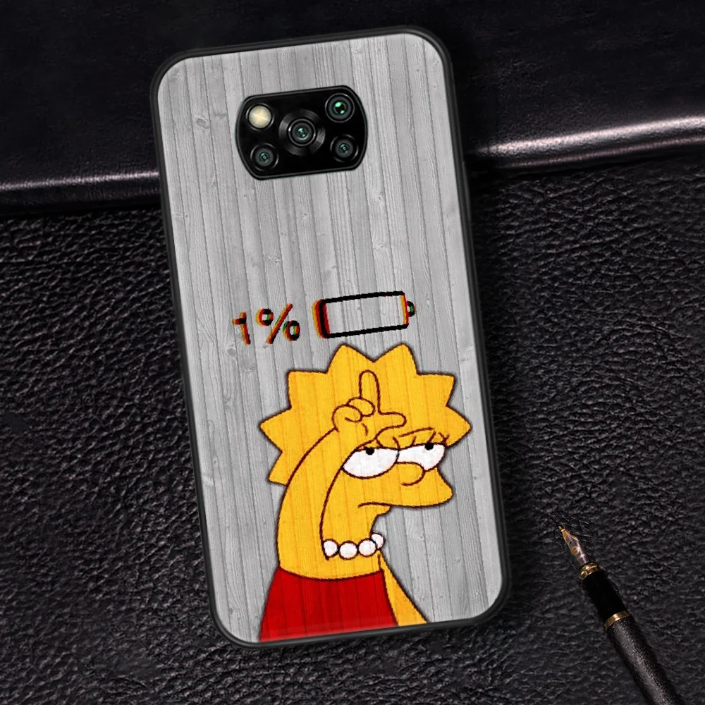 

Funny Simpson Cartoon Phone Case Cover Hull For Xiaomi Mi A2 A3 8 9 SE 9T 10 10T Lite Pro Ultra Poco X3 black Cover Trend Back