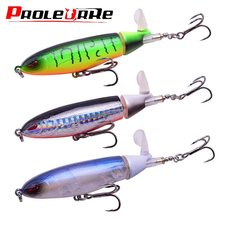 

1pcs Quality Whopper Plopper 100mm/13.5g Top Water Popper Fishing Lure Hard Bait Wobblers Rotating Soft Tail Fishing Tackle