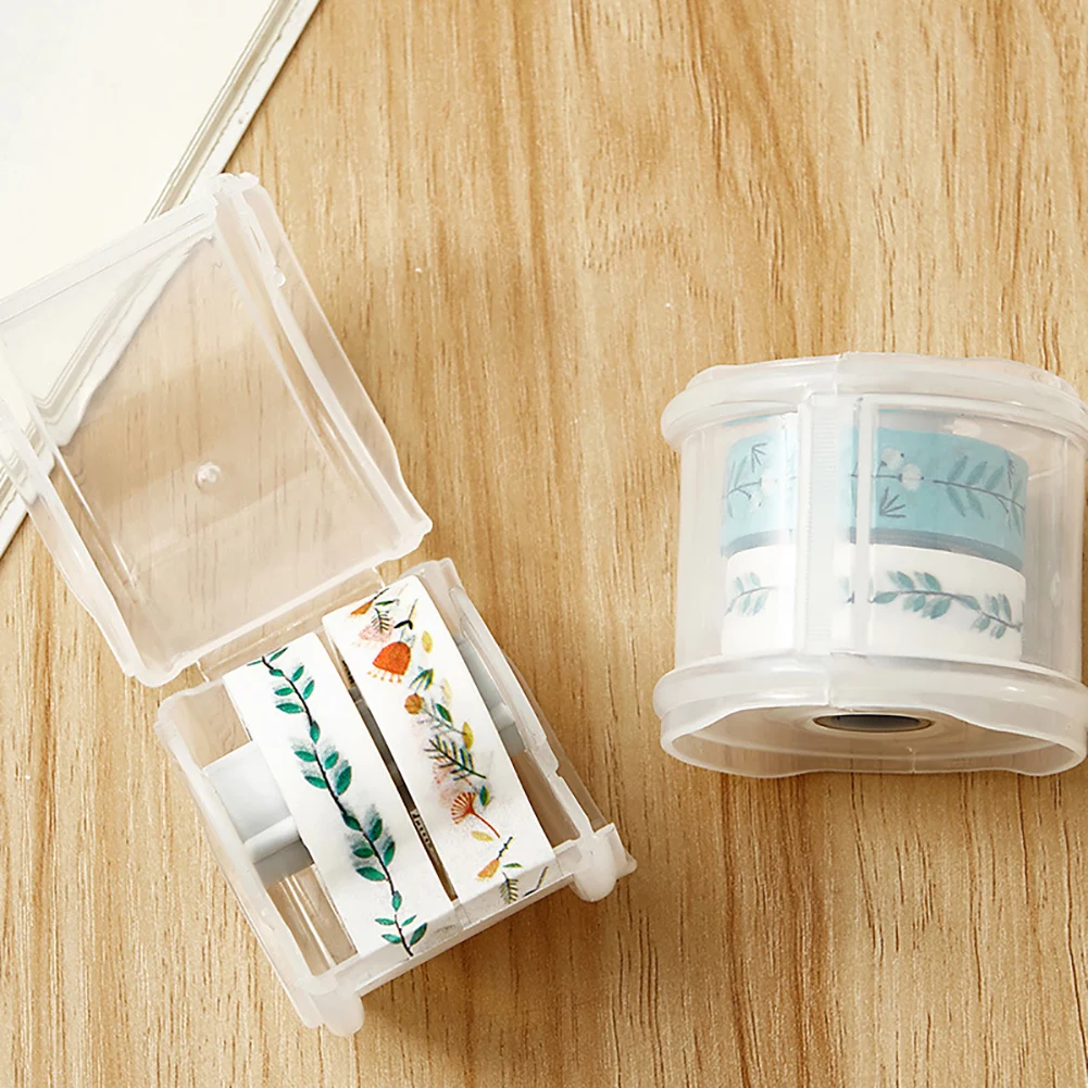 Гибкий круглый прозрачный ящик для хранения органайзер диспенсер резки клейкой