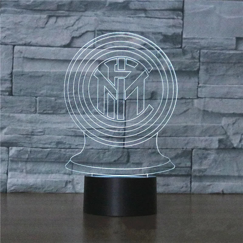 

3D Светодиодная лампа с логотипом футбольной команды Inter Milan AC Milan, домашний декор для комнаты, детский подарок, лампа настроения, рождественс...