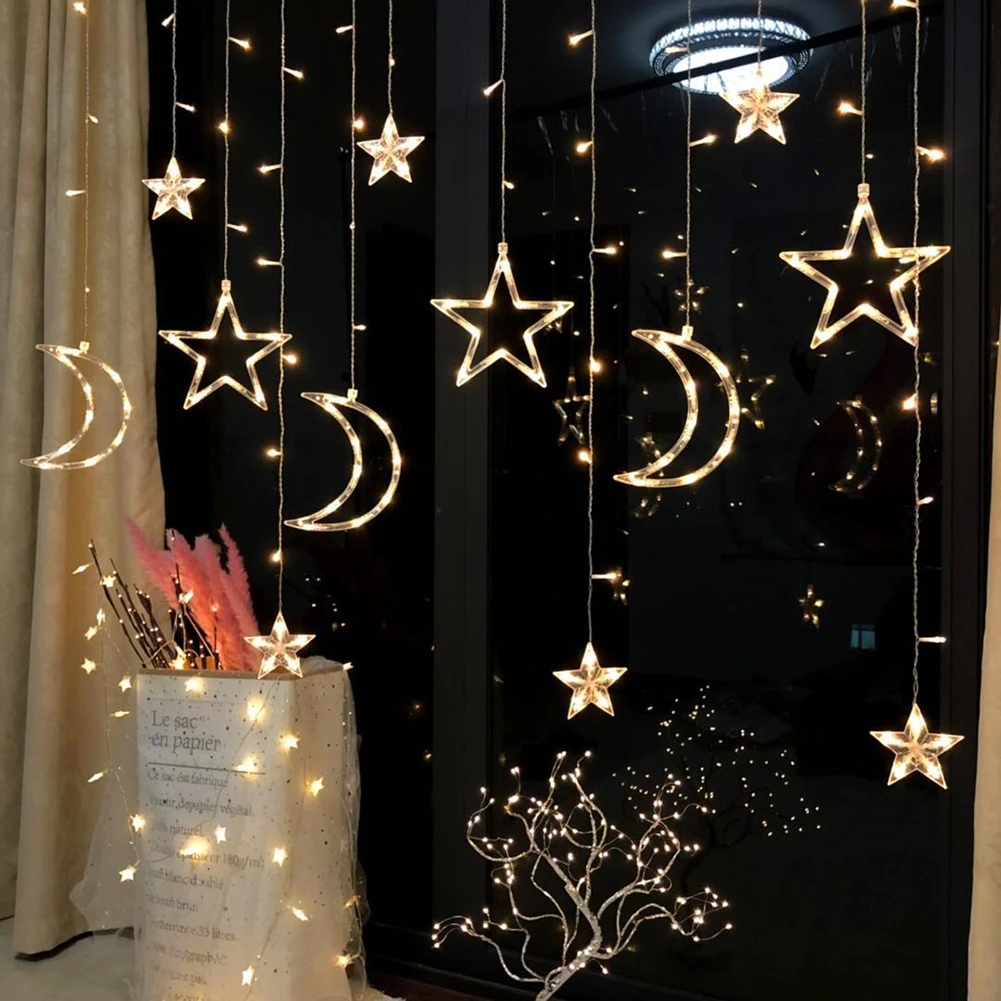 Луна Звезда лампа Светодиодная гирлянда Ins Рождественский светильник s украшение
