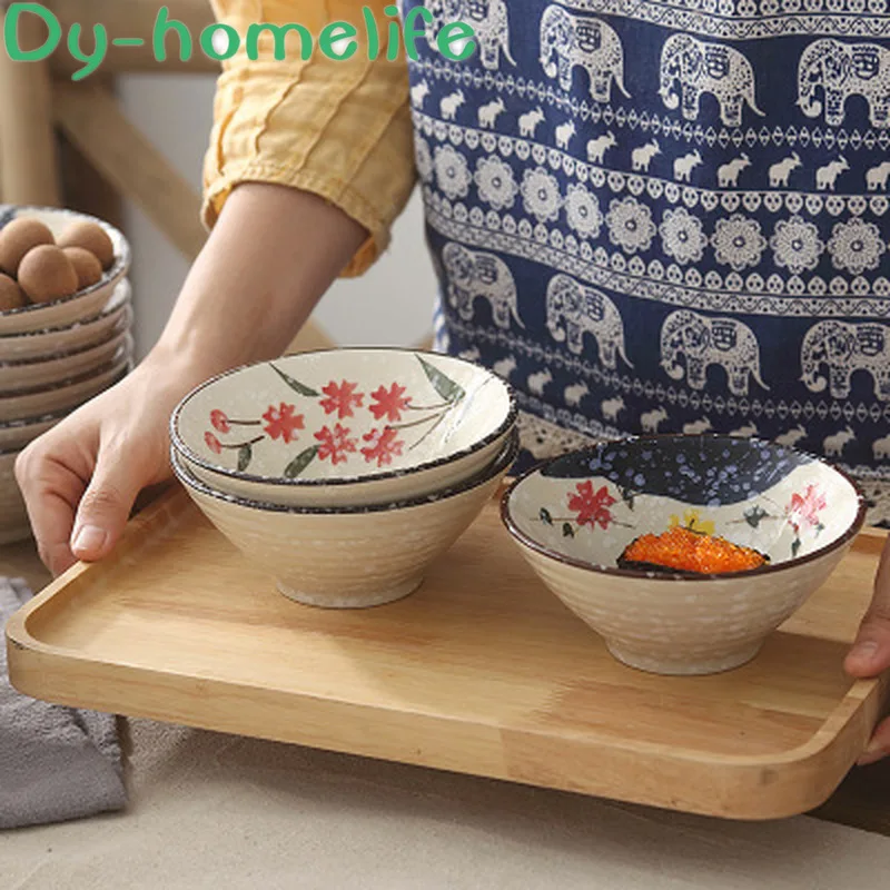 275 мл японская Снежинка глазурь синий и белый круглый широкий рот керамическая