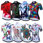 Веломайка Weimostar женская с коротким рукавом, горнолыжная кофта, майка для езды на велосипеде, майка для езды на велосипеде, красная с цветами