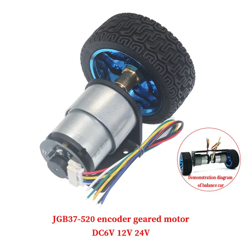 Small Motor DC 12/24V Gear Motor Diameter 37mm 5-1000rpm RC Smart Car Part 