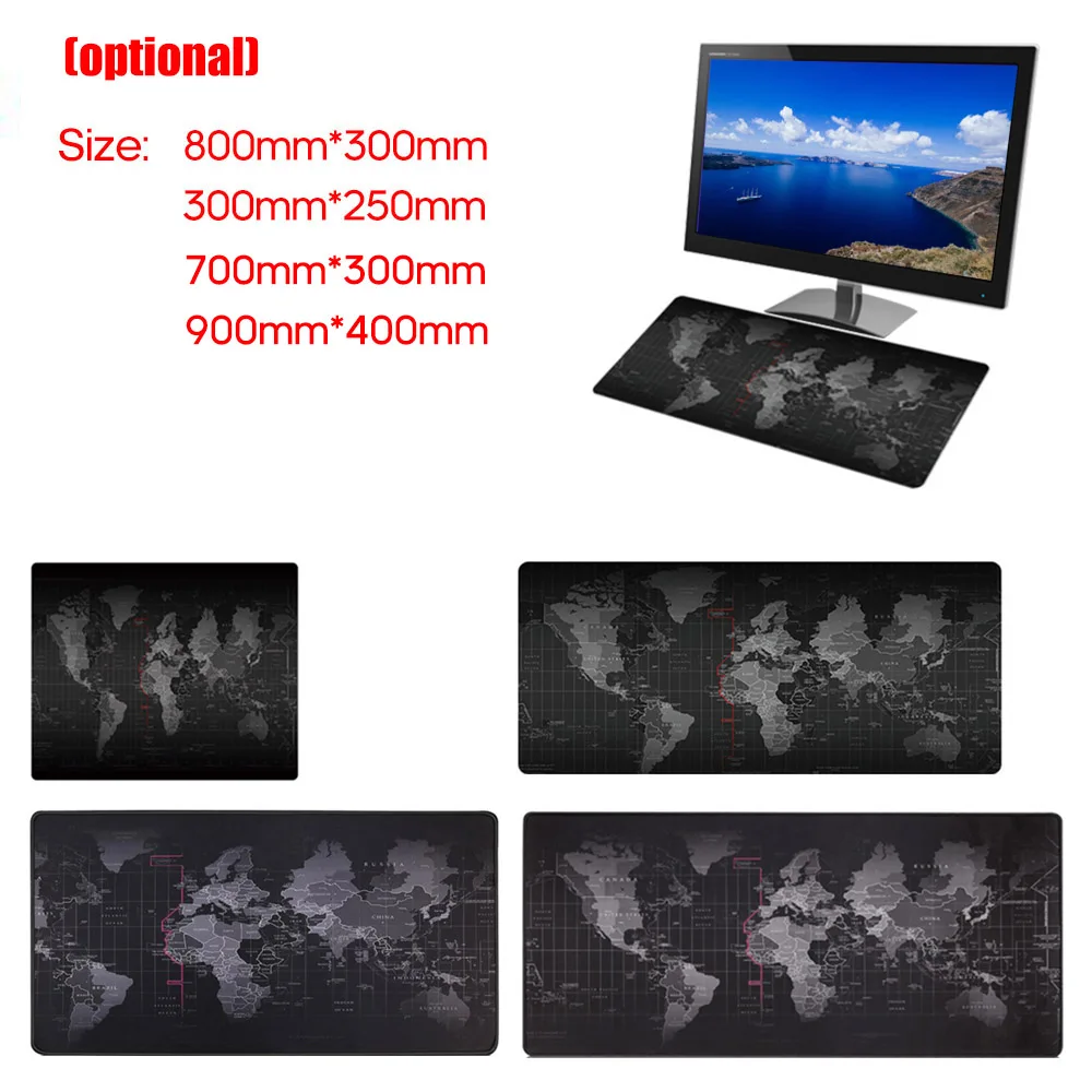 Коврик для мыши 900x400 мм с картой мира игровой большой коврик геймерский