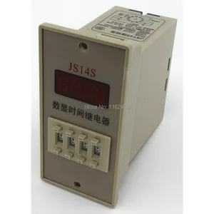 JS14S-4 AC/DC 100-240V 999.9s on-delay DPDT time relay JS14S series 100-240VAC/100-240V DC  220V 110V delay timer