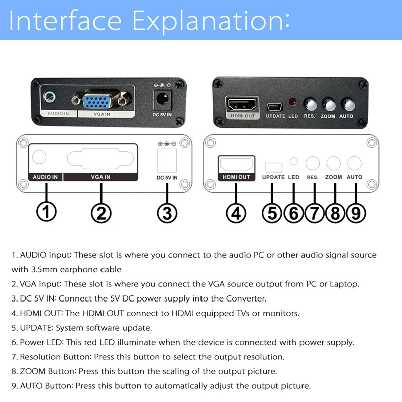 Vga к Hdmi 4K скалер аудио вход выходу x 2K аналоговый цифровому адаптеру штепсельная
