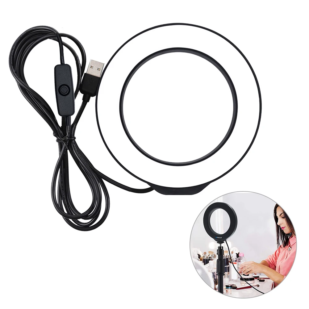 

4.7 inch 12cm USB White Light LED Ring Vlogging Photography Video Lights Black
