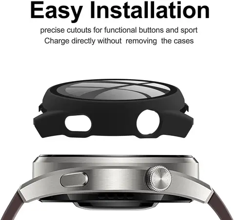 Закаленное стекло + чехол для Huawei Watch 3 Pro 48 мм, бампер матовый из поликарбоната, защитный чехол для Huawei Watch 3, защита экрана