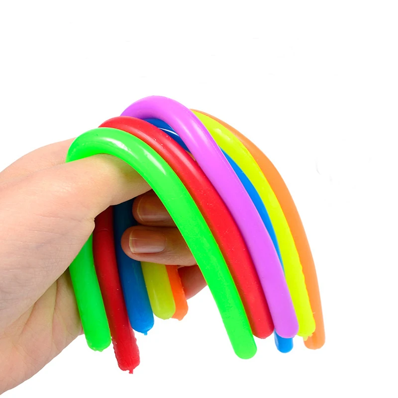 

5/10Pcs/Set Soft Rubber Sausage Noodle Elastic Rope Toys Stretch String Decompression Toy Stretchy Fidget Relief Stress Vent Toy
