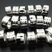 wholesale 50pcslot mixed styles mens wide 12mm stainless steel top simple classical fashion rings large size for male