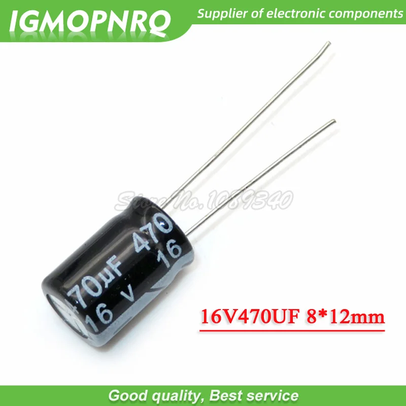 20 шт. 16V470UF 8*12 мм 470 мкФ 16V Алюминиевый электролитический конденсатор|Конденсаторы|