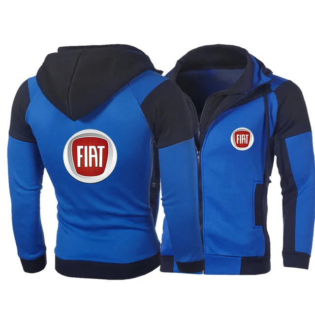 

2021 New Spring Autumn Fiat Logo Men Fashion Outwear Jacket Zipper Hooded Casual Harajuku High Quality Hoody 4 Colors