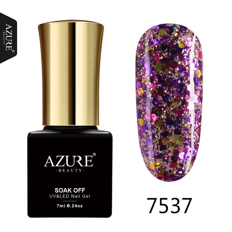 Azure beauty Гель-лак для ногтей модные цвета для дизайна ногтей впитывающаяся гибридная Эмаль 7 мл гель-лаки лазурный УФ-гель для ногтей - Цвет: 7537