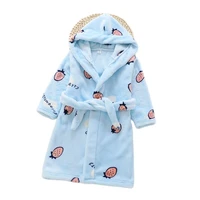 winter toddler kids hooded towel bathrobe children cartoon warm flannel nightgown baby boys girls fleece sleepwear sleeping robe