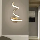 Настенный металлический светильник для гостиной, прикроватный светильник для спальни, Настенный декор, современный светодиодный спиральный светильник, теплыйбелый свет