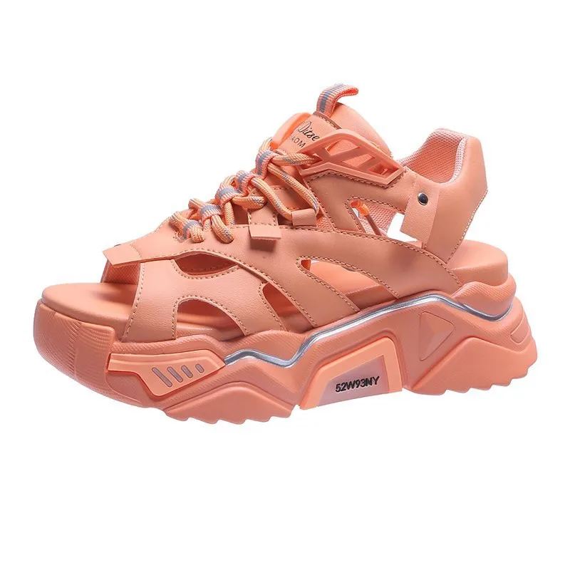 

New Summer Women Sandals 2020 Multicolor Sole Ladies Shoes Casual Flat Platform Shoe Comfortable Leisure Women sandal Dad sandal