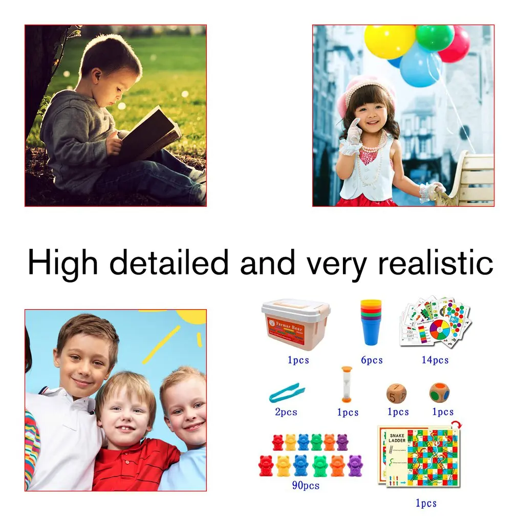 

Rainbow Montessori Toy Box For Children Color Bears And Cups Counting Sensory Toys Educational Games