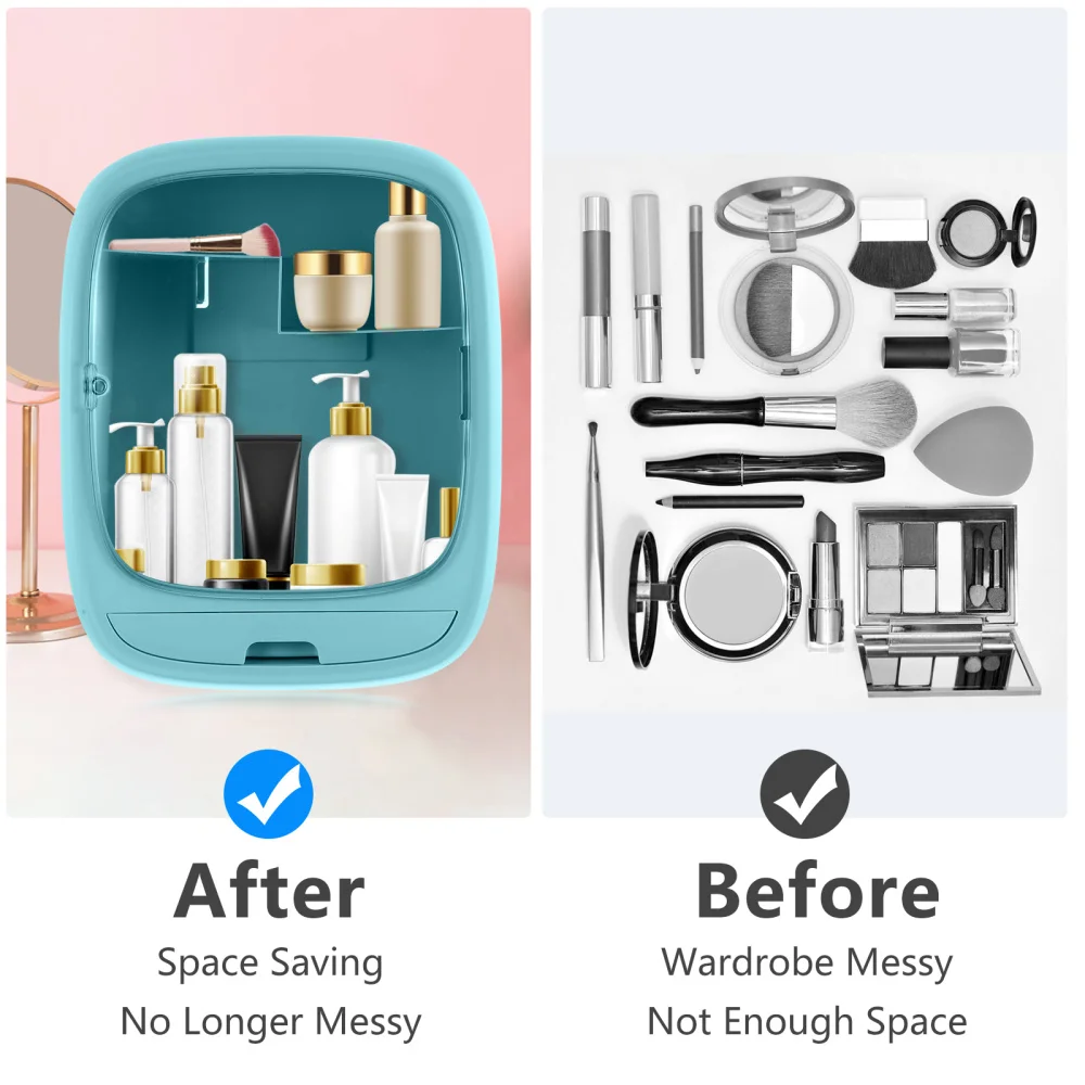 

1pc Punch Free Bathroom Storage Rack Wall-mounted Cosmetic Srorage Box