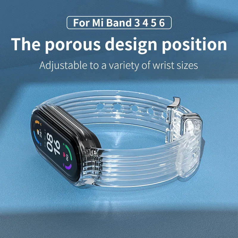 

transparent Strap For Xiaomi Mi Band 6 5 4 3 Wrist Color TPU for Mi Band 6 5 Silicone Wristband for Amazfit 5 Wrist Strap