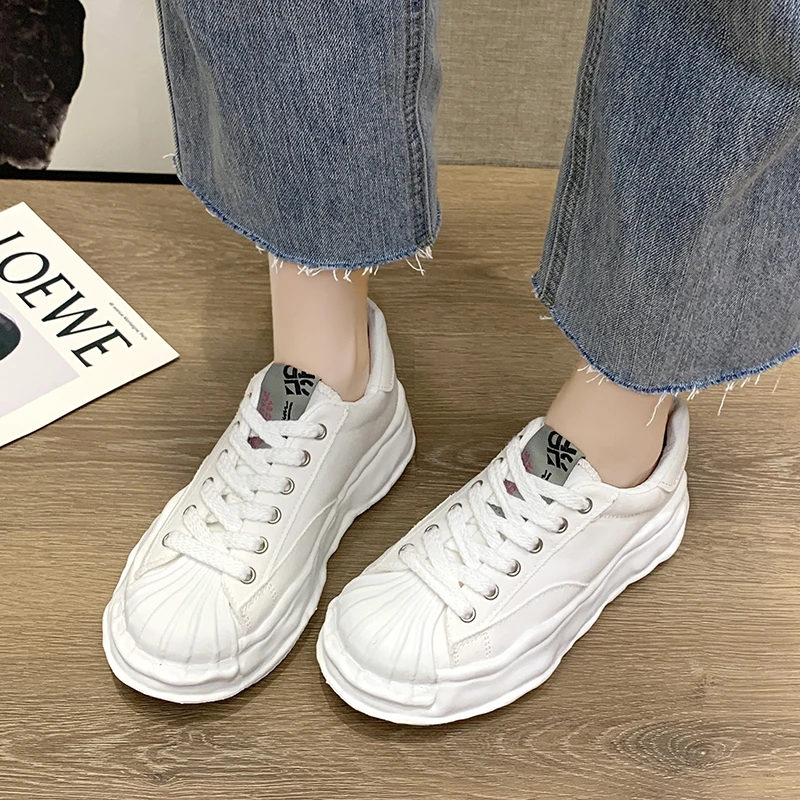 

Women's Sport Shoes 2021 Spring New Fashion Women Sneakers Ladies Lace-up Breathable Canvas Shoes Women Casual Vulcanized Shoes