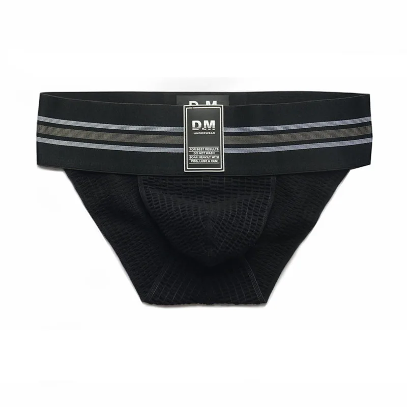 Мужские трусы брифы с широким поясом темно синие слипы тонкое нижнее белье для