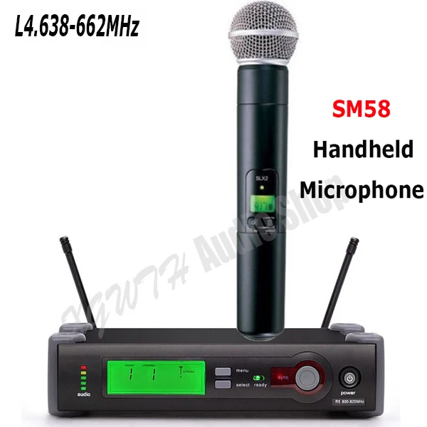 SLX24 BETA58A SM58 SM 58 UHF беспроводной микрофон Система одна запись студия динамические ручные микрофоны караоке домашний микрофон микрофоны - Цвет: SM58 638-662MHz