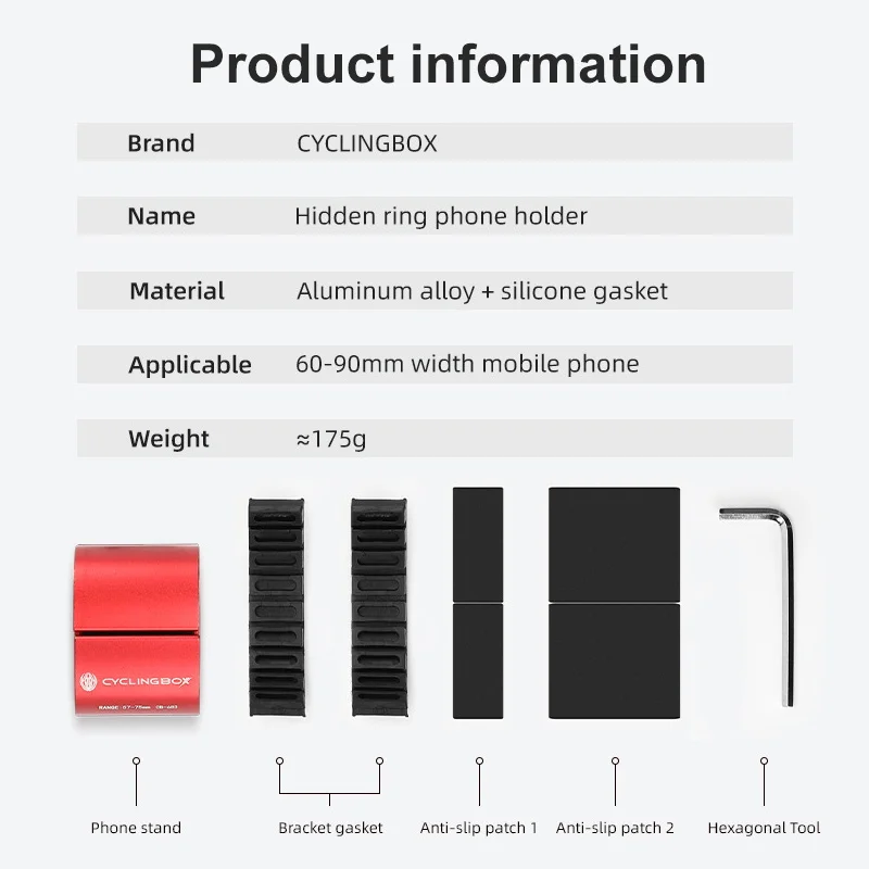 

2021 Invisible Bike Phone Holder Aluminium Alloy Motorcycle Mobile Phone Mount Portable Annular Folding Phone Stand Brackets