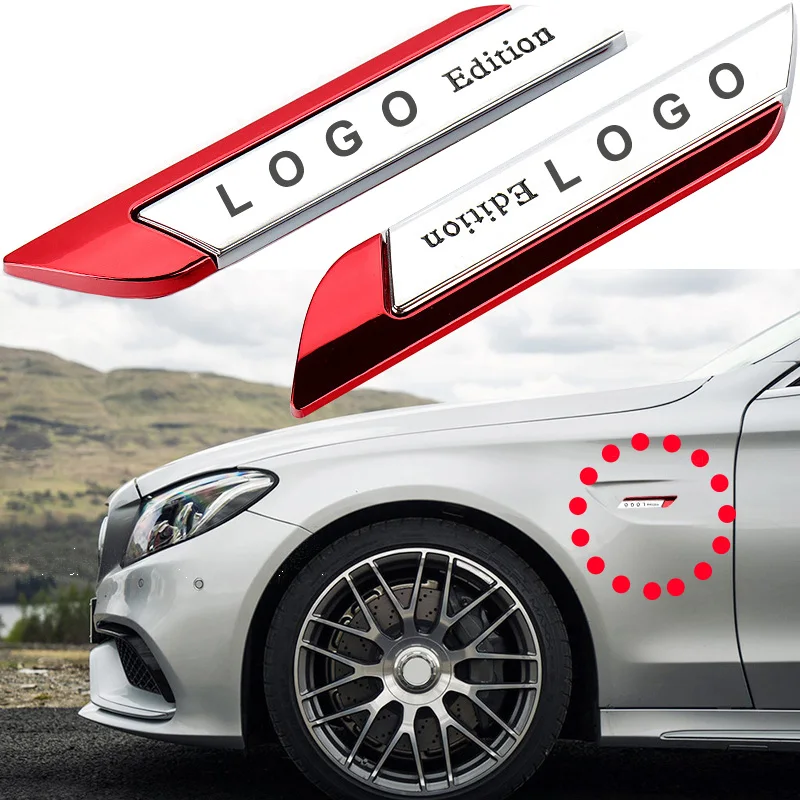 2 шт. автомобиля Fender эмблема наклейка с логотипом металла для Mercedes Benz AMG издание A B