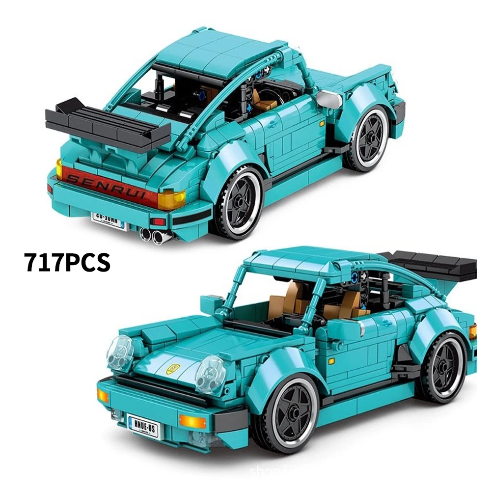 

Креативный эксперт высокотехнологичный 911 Тяговый автомобиль гоночный автомобиль 717 шт. RSR GTE кубики Moc техническая модель строительные блок...