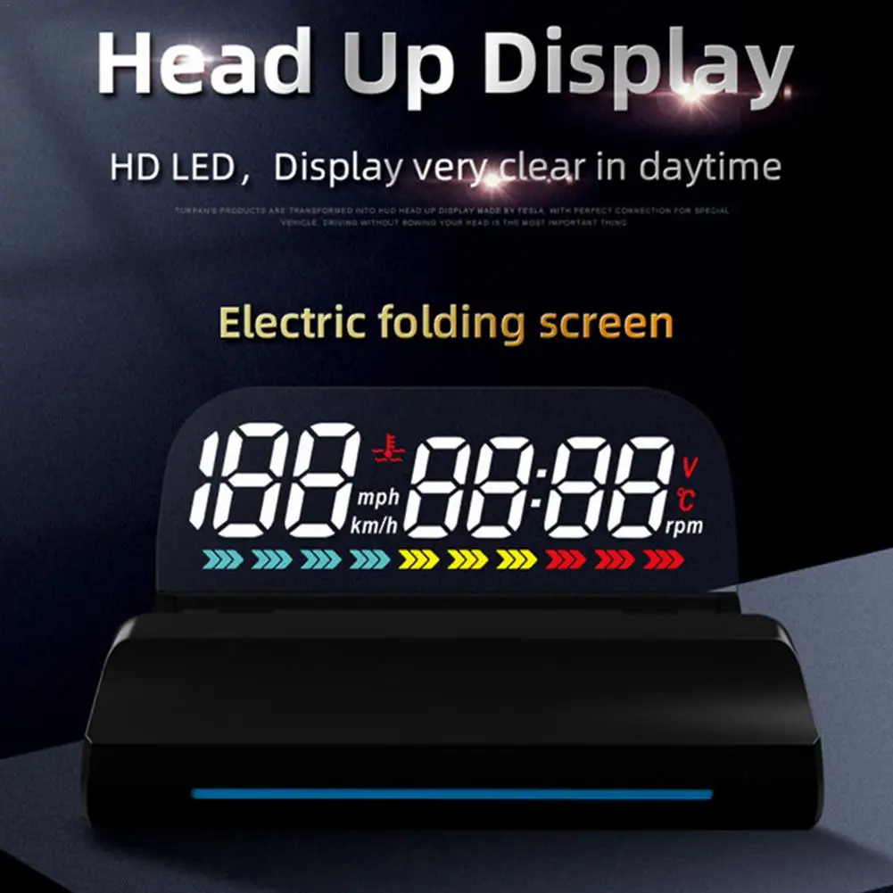 HUD Mirror Head Up Display Ambient Light Alarming Function Driving Tool Speedometer Projector Oil Consumption Car Accossorriess