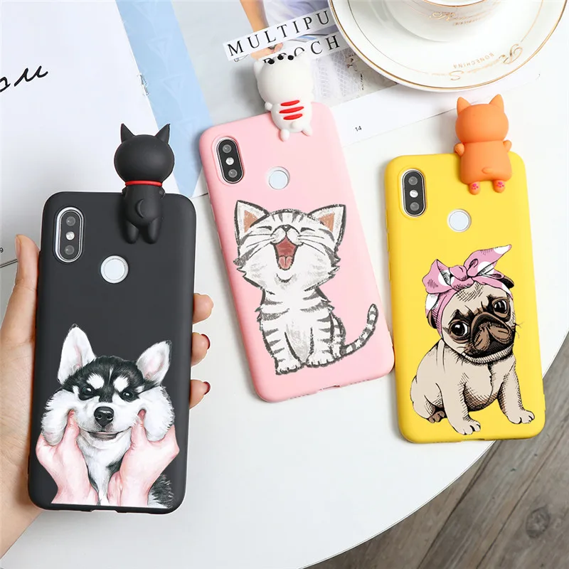 3D кукла подарок милая собачка кошка чехол для Xiaomi Redmi Note 8 8T iPhone 7 6 Plus 5 iPad Pro