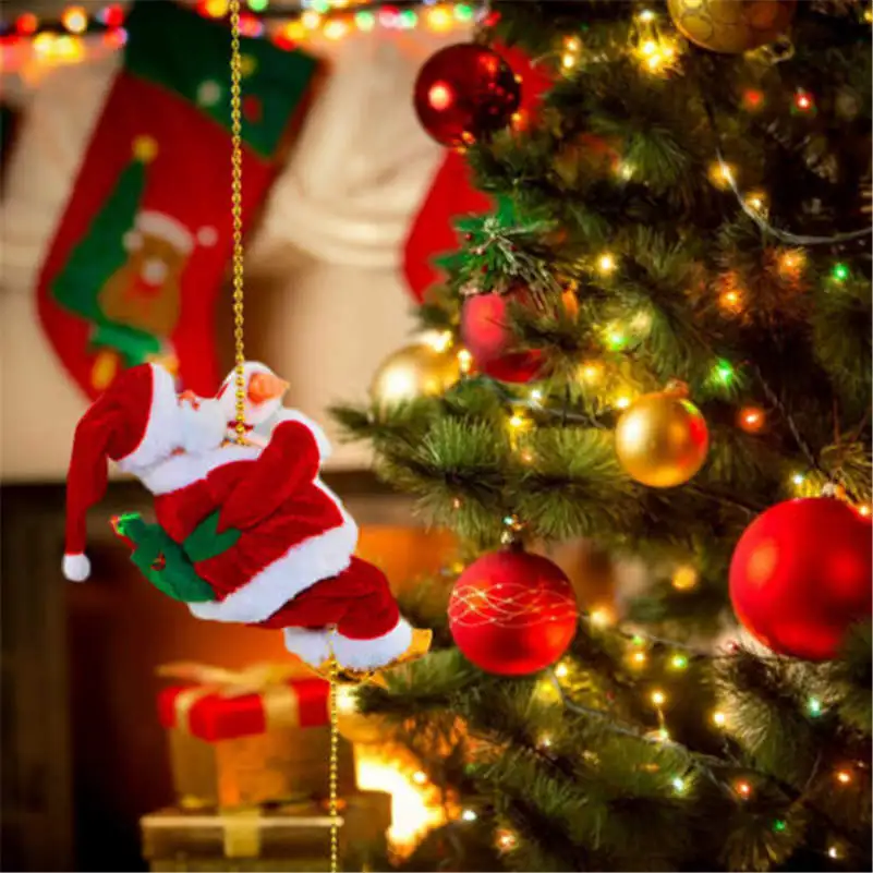 

Electric Musical Jingle Bells Santa Claus Climbing Ladder Toy Christmas Gift