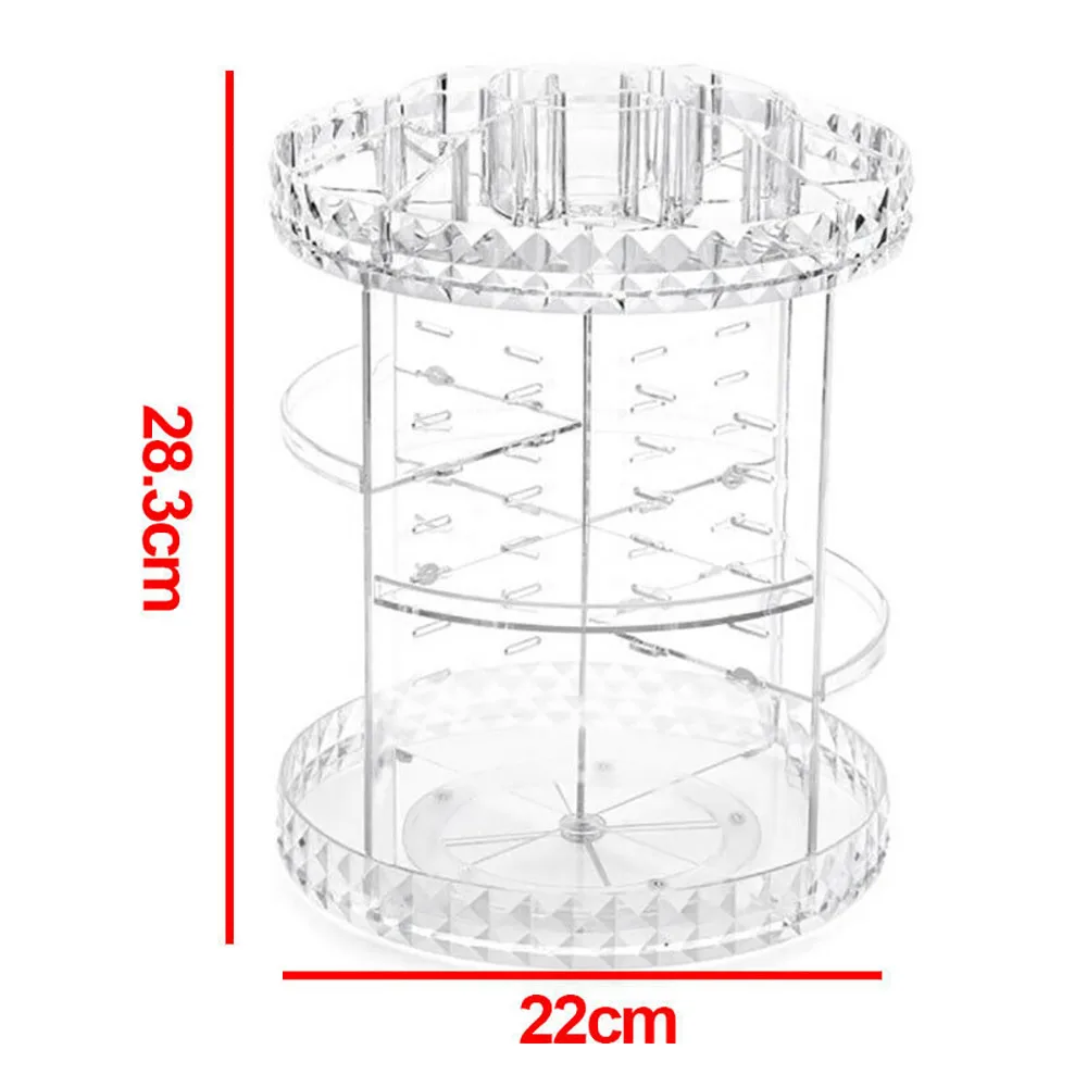 

360-degree Rotating Makeup Box Transparent Storage Box Cosmetic Jewelry Makeup Organizer Home Storage