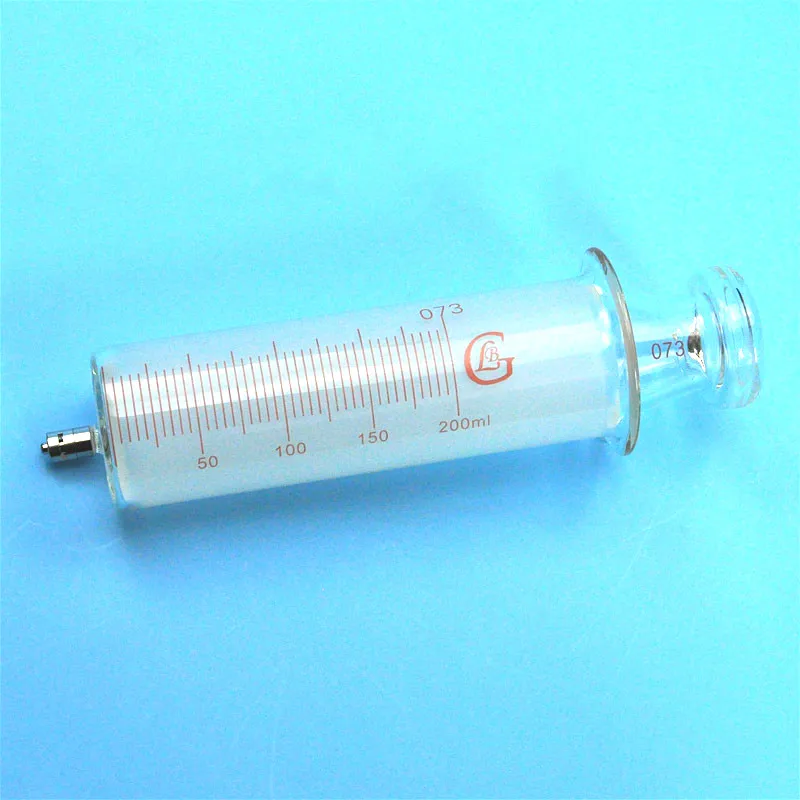 Large Glass Syringes 200ml With Caliber / Ruhr Locks Enema Sausage Device Sample Extractor Injector 200cc | Канцтовары для офиса и