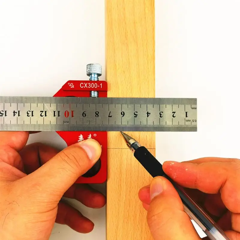

L9BE Aluminum Alloy CX300-1 Height Ruler 300mm Scale Ruler Woodworking Ruler