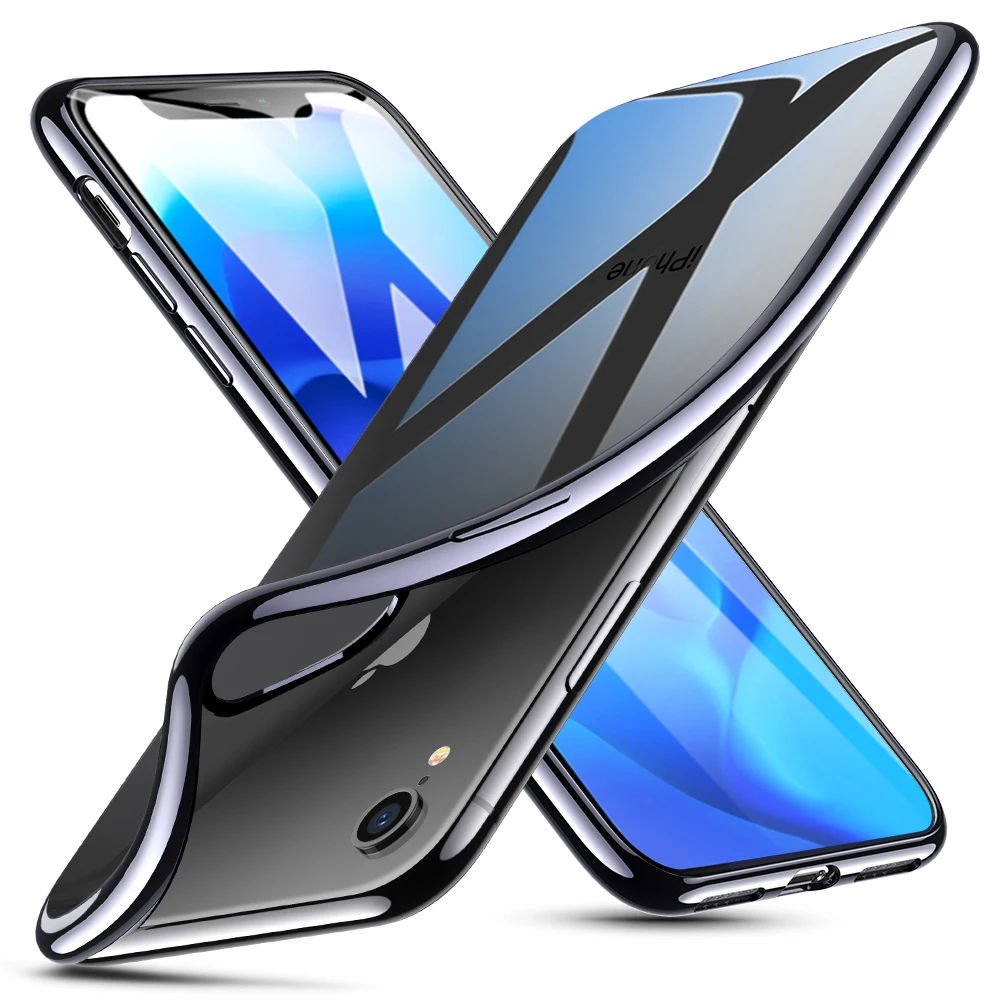 ESR 1 мм Ультратонкий Мягкий ТПУ покрытие рамка чехол для телефона для iPhone XS XR XS Max чехол Полный Чехол для iPhone XS XR XS Max чехол для телефона - Цвет: Black