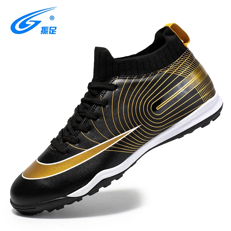 

ZHENZU Original Children Football Boots TF/AG Men Soccer Shoes Kids Cleats Training High Ankle Grassland Sneakers Size 28 - 45