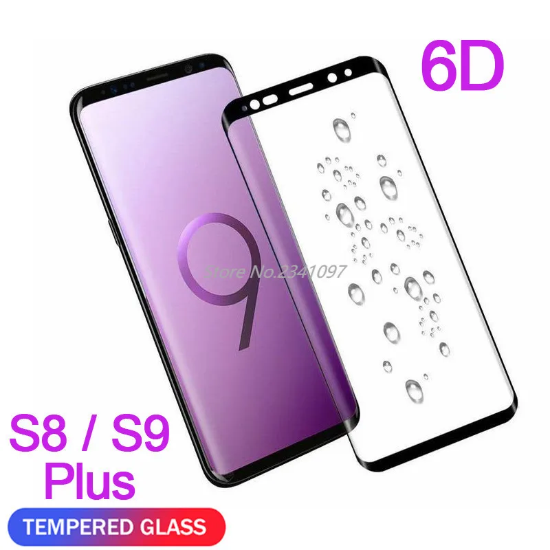 Изогнутое закаленное стекло 6D для Samsung Galaxy S9 Plus S8 Защитная пленка экрана