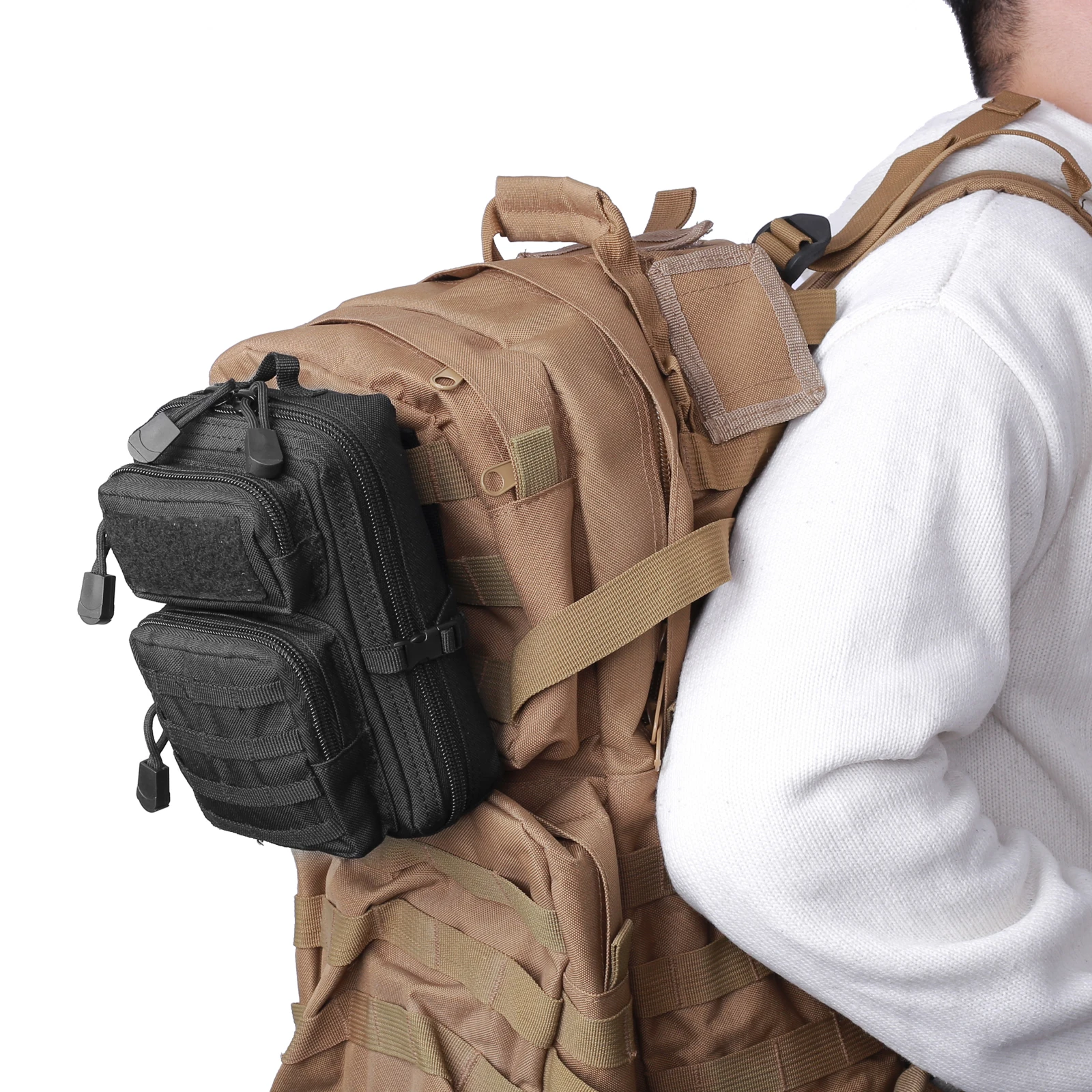 

Tactical Molle Pouch Shoulder Bag Military Sling Bag Sport Handbag Crossbody Pack EDC Pouch Phone Case Travel Camping Hunting