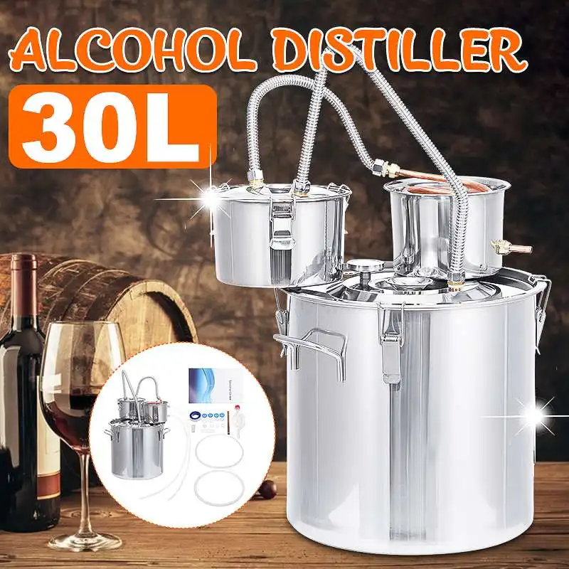 

30L 8GAL 3pot Distiller Alambic Moonshine Efficient Alcohol Still Stainless Copper DIY Brew Water Wine Essential Oil Brewing Kit