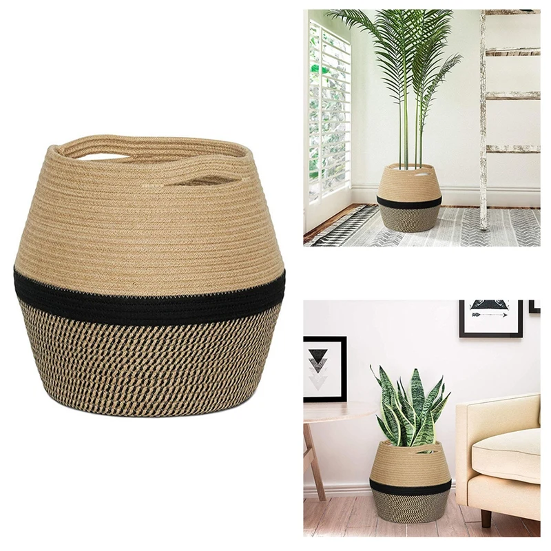 

Хлопчатобумажная плетеная корзина для цветов цветочный горшок Гостиная мебель складная корзина для хранения завод корзина Декор для дома